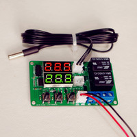 Сдвоенный цифровой термостат DC 12V с диапазоном температур от -20 до +100 градусов 