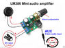 Мини усилитель 1 канал мощностью 0.5 - 10 wt на LM386 